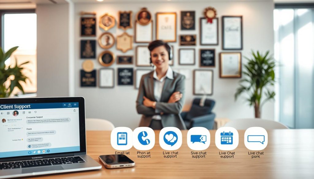 Client support contact channels